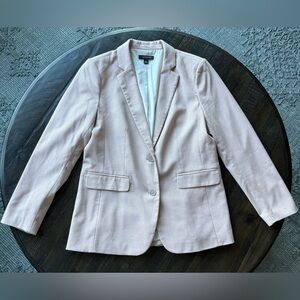 ANN TAYLOR Pale Pink Herringbone Blazer